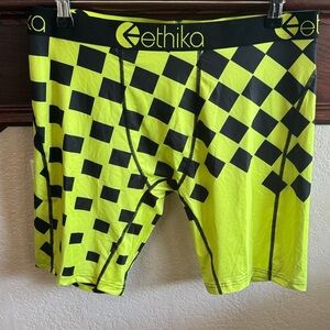 Ethika Men's Bright Yellow and Black Checkered Boxer Briefs Size XL NWT Undies
